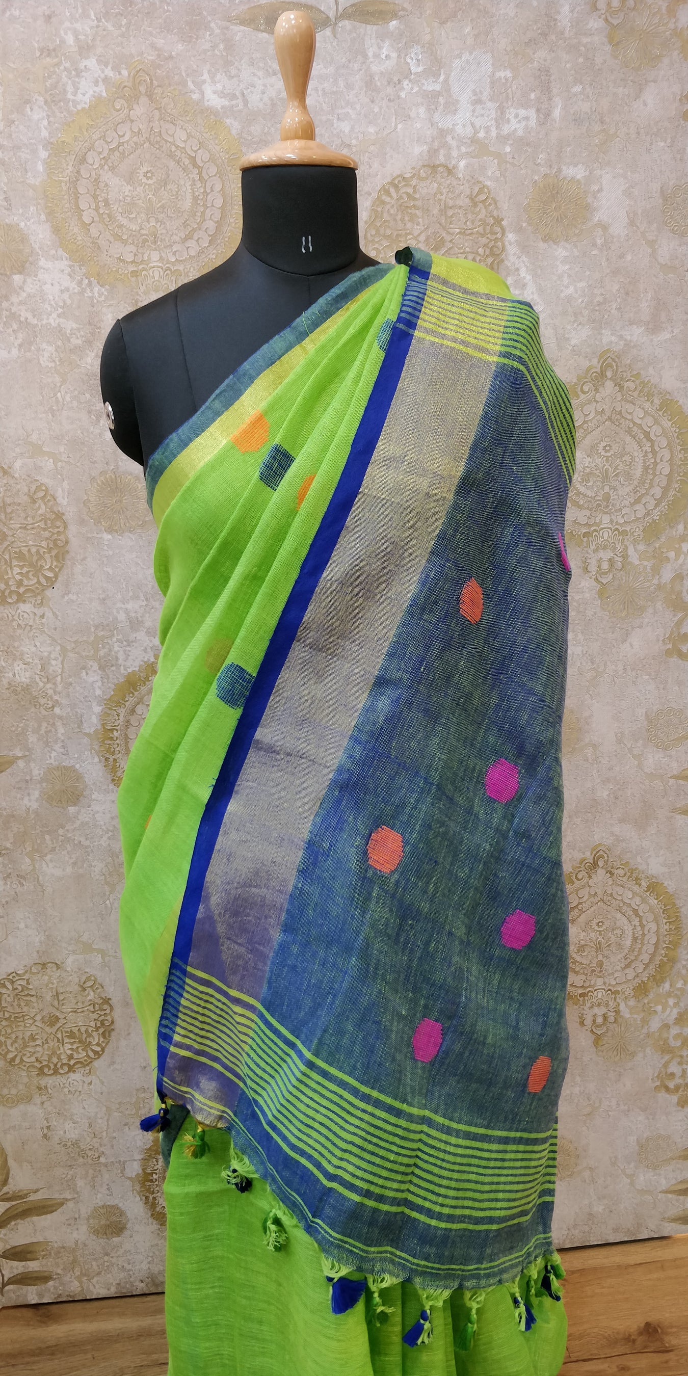 Handloom- Linen Ball Jamdani-100's