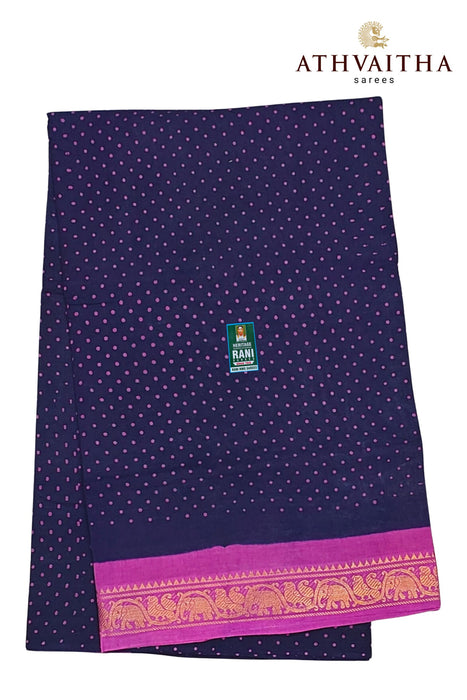 Rani Sungudi Cotton Oneside Zari Border - 120's Count Superior Quality