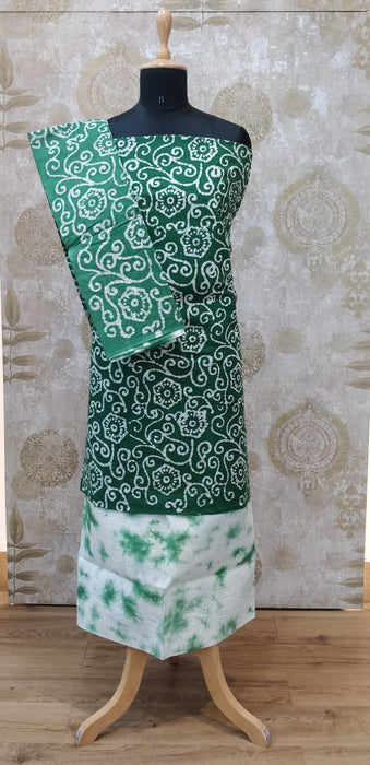 Rani Chudidhar Material-Green-White-042