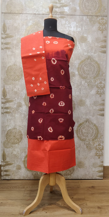 Rani Chudidhar Material-Brown-Orange-054