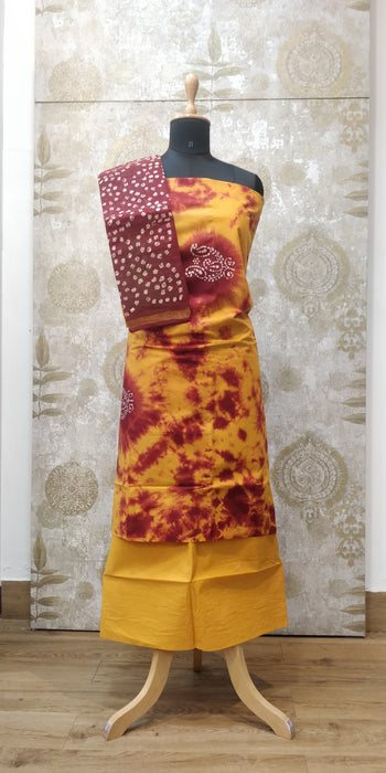 Rani Chudidhar Material-Brown-Mustard-059