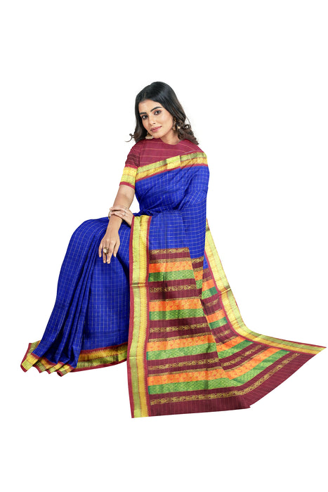 Kalyani Cotton Big Checks - Ink Blue
