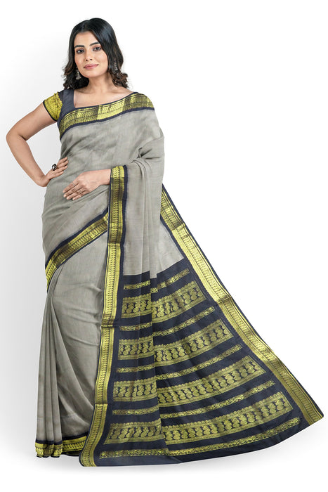 Kalyani Cotton Plain Gold - Cardamom With Black