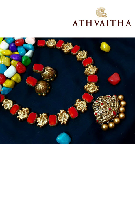 Handcraft Terracotta Neckpiece & Earrings Set