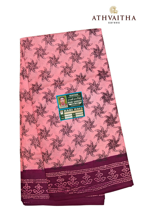 Heritage Madurai Rani Sungudi Softcotton Sunflower Design With Contrast Border Sarees - 9.50Yards Madisar
