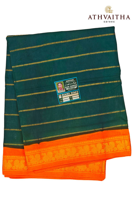 Sungudi Cotton Saree 10.50Yards Veldhari With Contrast Border