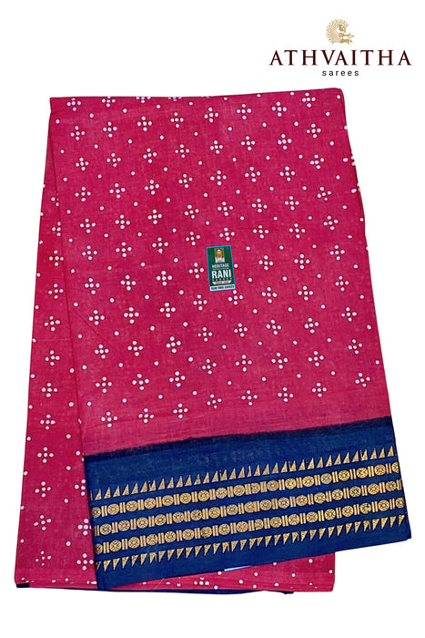 Rani Sungudi Cotton Oneside Zari Border - 120's Count Superior Quality