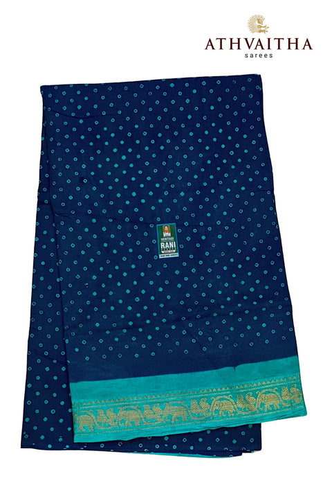 Rani Sungudi Cotton Oneside Zari Border - 120's Count Superior Quality