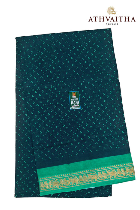 Rani Sungudi Cotton Oneside Zari Border - 120's Count Superior Quality