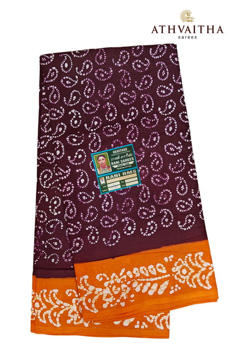 Madurai Heritage Rani Sungudi Soft Cotton Mango Design With Contrast Border Sarees - 9.50Yards Madisar