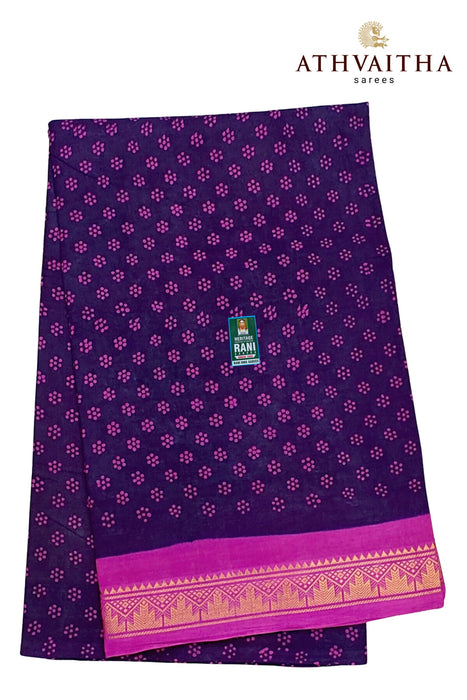 Rani Sungudi Cotton Oneside Zari Border - 120's Count Superior Quality