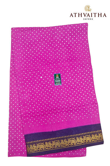 Rani Sungudi Cotton Oneside Zari Border - 120's Count Superior Quality