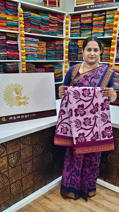 Heritage Rani Sarees 120 Count With Blouse-Flower Batik