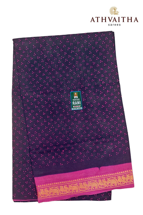 Rani Sungudi Cotton Oneside Zari Border - 120's Count Superior Quality
