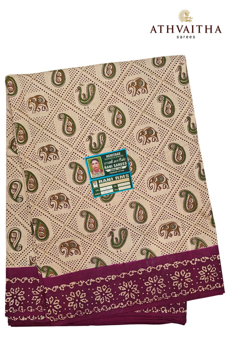 Madurai Rani Sungudi Cotton With Contrast Border Sarees - 10.5Yards Madisar