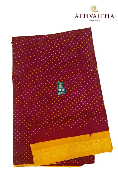 Rani Sungudi Cotton Oneside Zari Border - 120's Count Superior Quality