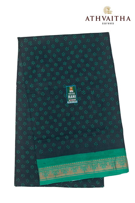 Rani Sungudi Cotton Oneside Zari Border - 120's Count Superior Quality