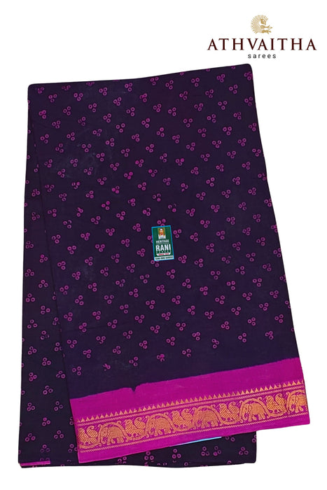 Rani Sungudi Cotton Oneside Zari Border - 120's Count Superior Quality
