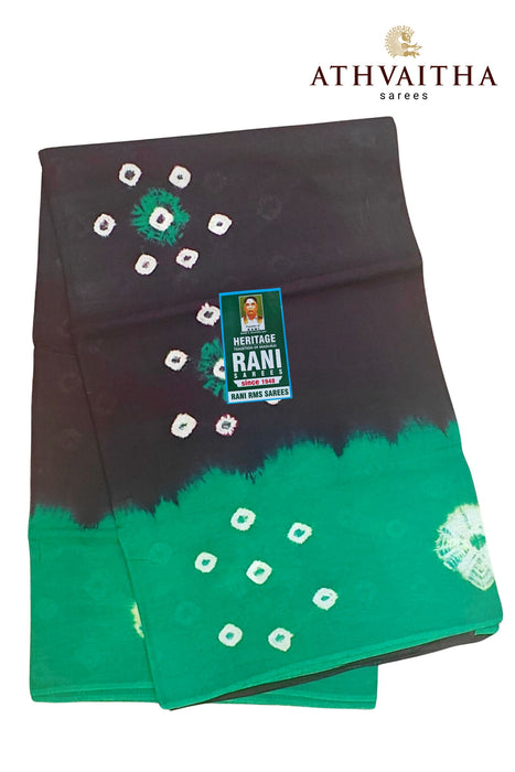 Rani Sungudi Pure Cotton Sarees Tye&Dye 120's-Purple With Green