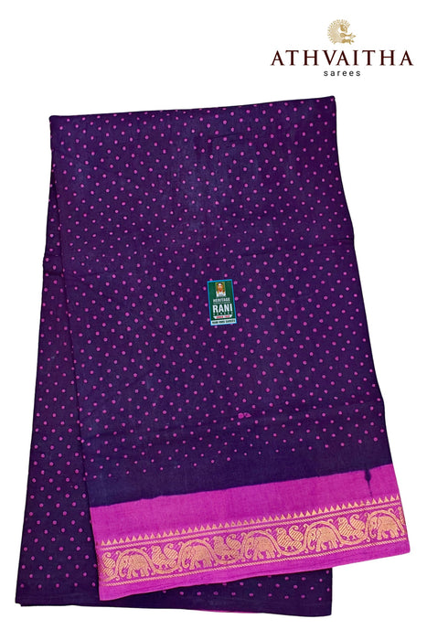 Rani Sungudi Cotton Oneside Zari Border - 120's Count Superior Quality