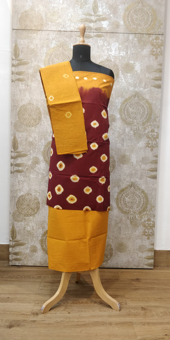 Rani Chudidhar Material-Brown-Mustard-002