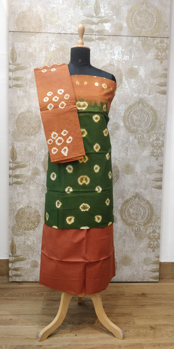 Rani Chudidhar Material-Mehndi Green-Brown-004