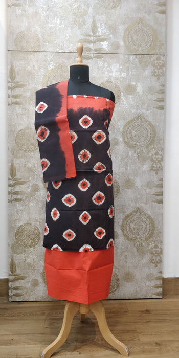 Rani Chudidhar Material-C.Brown-Orange-022