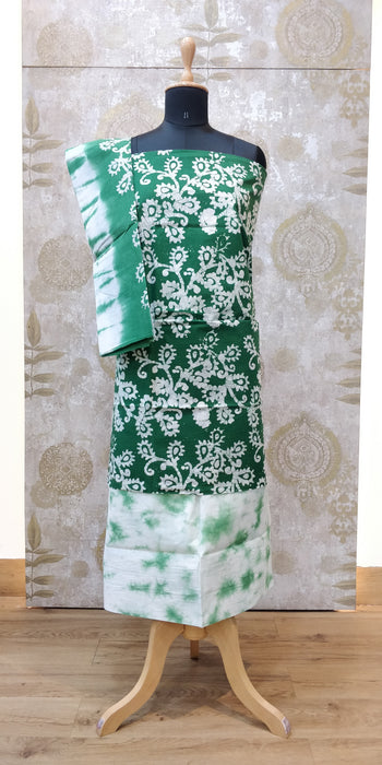 Rani Chudidhar Material-Green-White-041