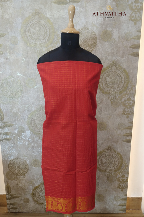 Rani Zari Checks Top Material- Red