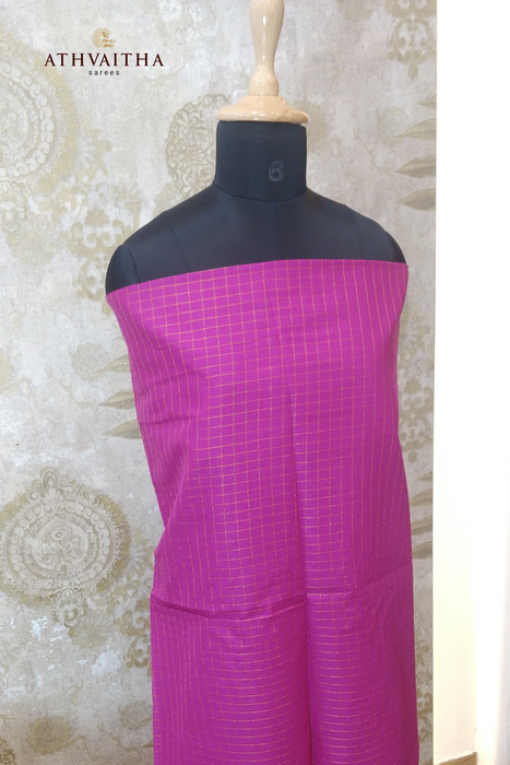 Rani Zari Checks Top Material- Rani Pink