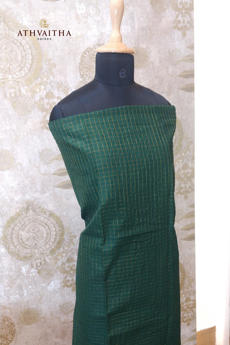 Rani Zari Checks Top Material - B.Green