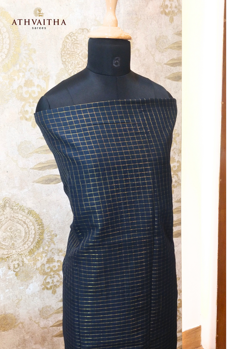 Rani Zari Checks Top Material - Black