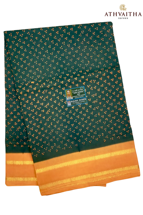 Rani Sungudi Madisar DS Rudhraksham Border Contrast-9.5Yards