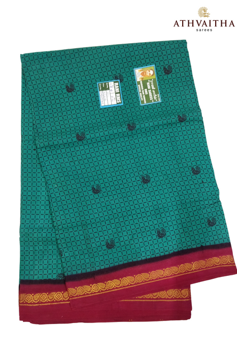 Rani Sungudi Madisar DS Meena Mayuri Contrast-9.5Yards