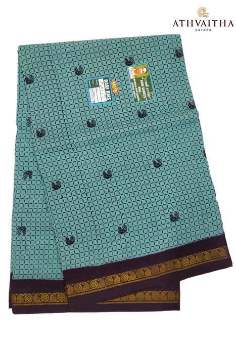 Rani Sungudi Madisar DS Meena Mayuri Contrast-9.5Yards