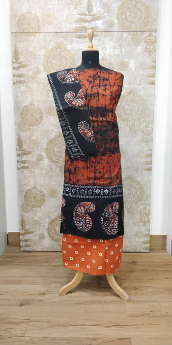 Rani Chudidhar Material - C.Brown With Mustard