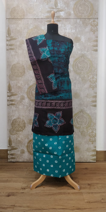Rani Chudidhar Material-Brown-Green-009
