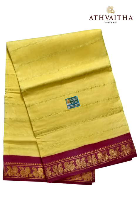 Rani Veldhari 120's - Yellow - Maroon