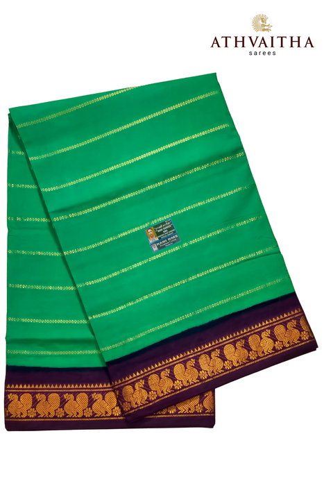 Rani Veldhari 120's - Parrot Green - Purple