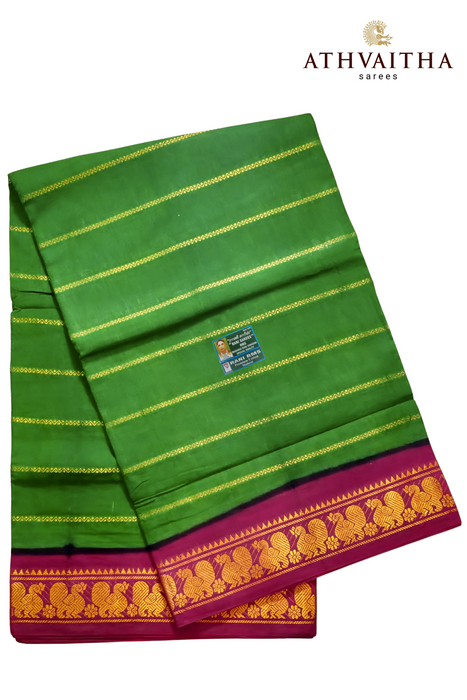Rani Veldhari 120's - Light Green - Maroon