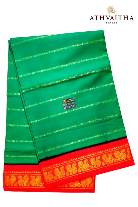 Rani Veldhari 120's - Light Green - Red
