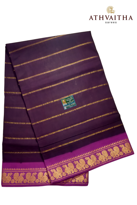 Rani Veldhari 120's - Coffee Brown - Purple