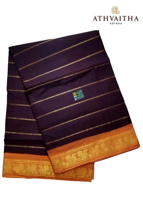 Rani Veldhari 120's - Coffee Brown - Orange