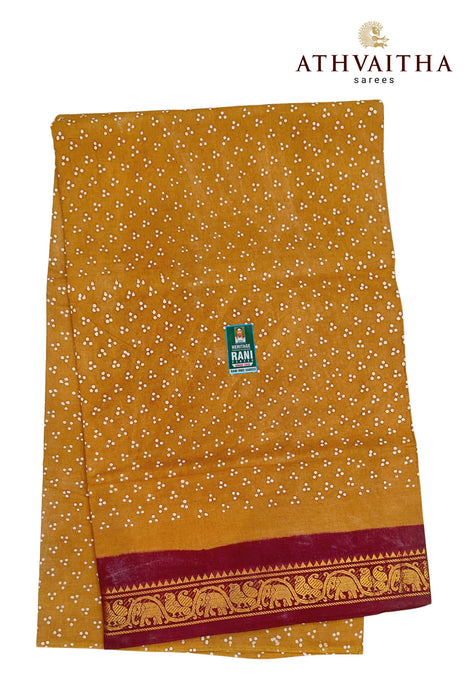 Rani Sungudi Cotton Oneside Zari Border - 120's Count Superior Quality