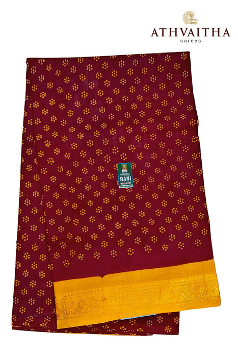 Rani Sungudi Cotton Oneside Zari Border - 120's Count Superior Quality