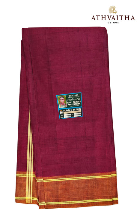 Rani Sungudi Cotton Plain devendra With Contrast Border Sarees - 10.50Yards Madisar