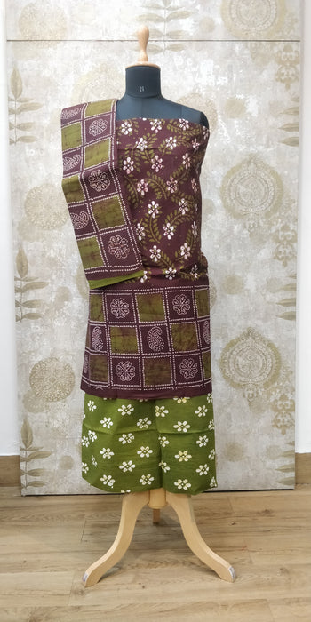 Rani Chudidhar Material-D.Brown-M.Green-033