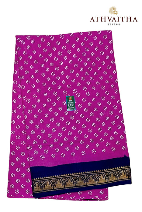 Rani Sungudi Cotton Oneside Zari Border - 120's Count Superior Quality