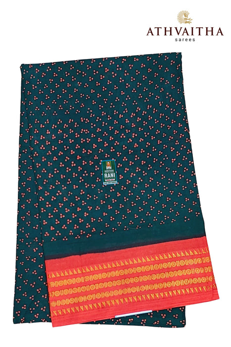Rani Sungudi Cotton Oneside Zari Border - 120's Count Superior Quality