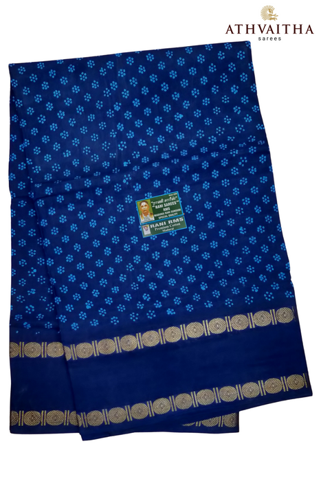 Rani Sungudi Madurai Cotton Sarees With Doubleside Rudraksha Border - Flower DotSelf